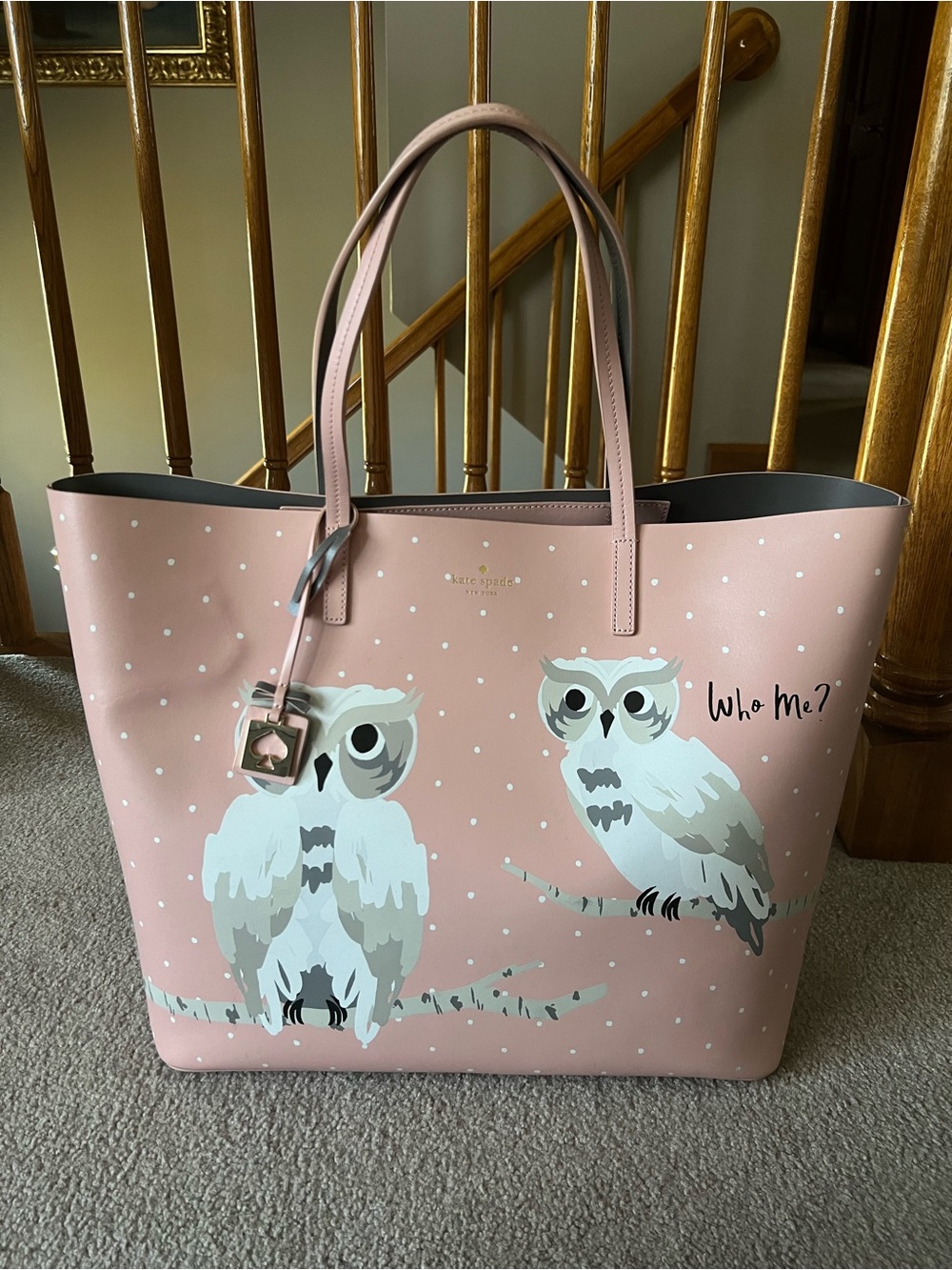 Kate Spade Owl Tote Purse Bag Blaze A Trail Who Me